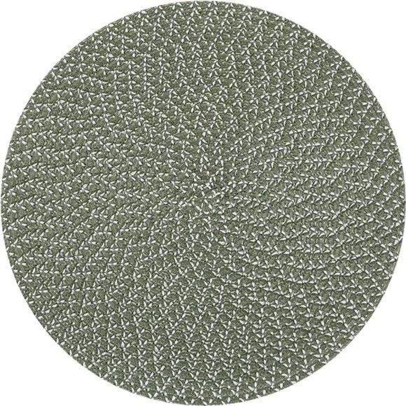 Round Braided Placemats Set of 6 Two Tone Woven Floral Table Mats Washable - Picture 1 of 7